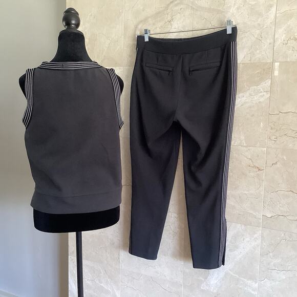 Athleta Matching Set XS/S Soft Black Stripe Fall Athleisure Sporty Travel Outfit - Picture 4 of 12